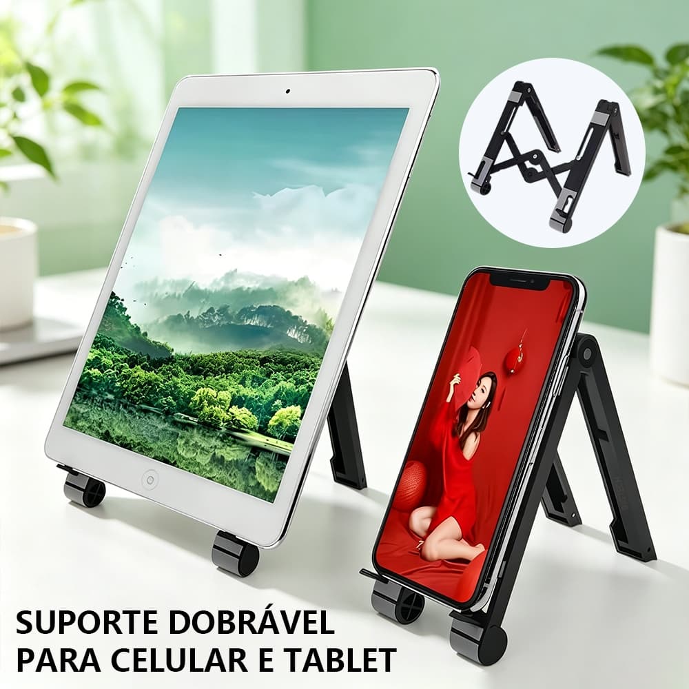 Suporte Dobrável Para Celular E Tablet Ajuste De Ângulo 180° Portátil Resistente Para Estudo Vídeos E Chamadas