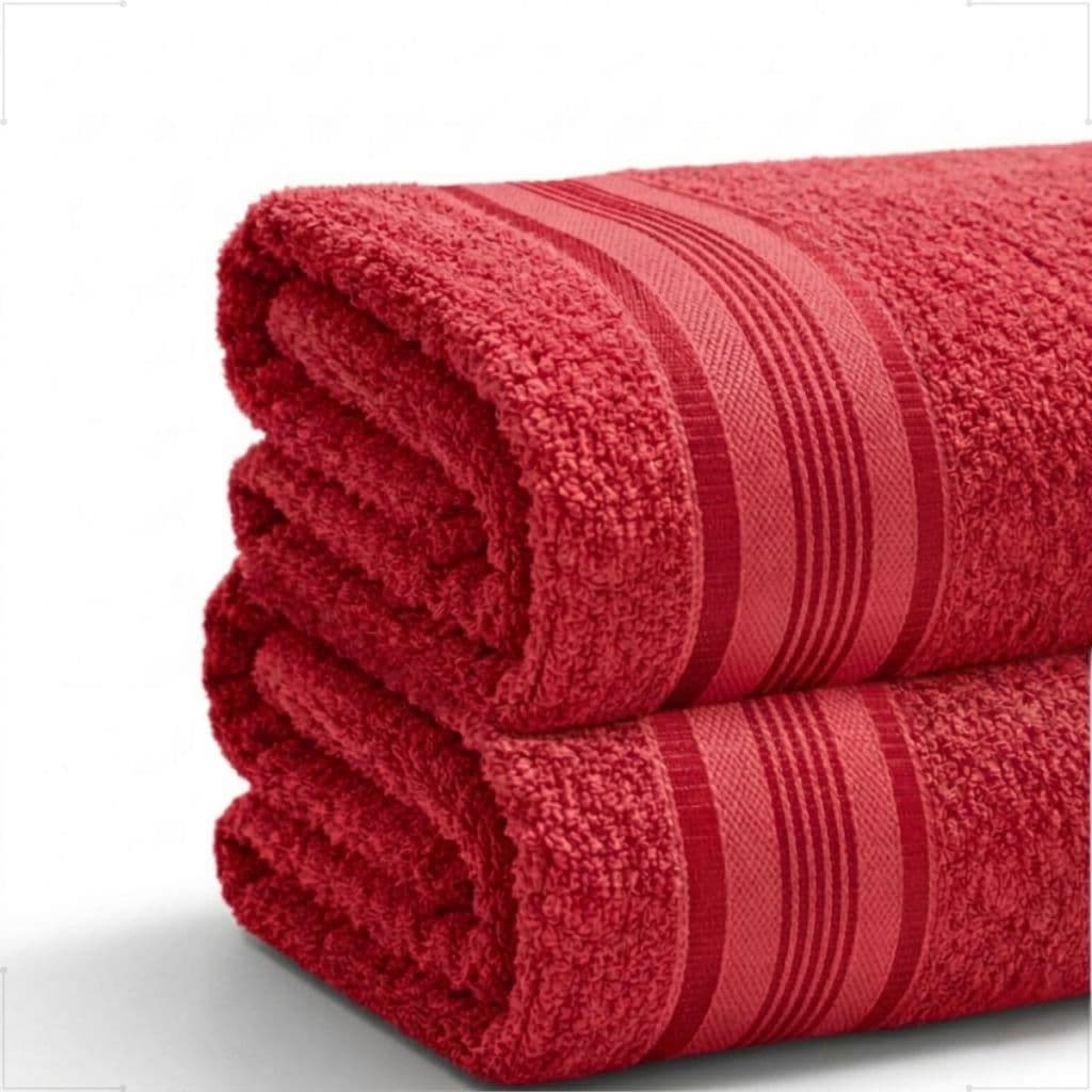 Kit 2 Toalhas de Banho Vermelho 100% Algodão Jogo Banhão Premium Macia Alta Absorção Toalha Luxo Gigante 75x180cm