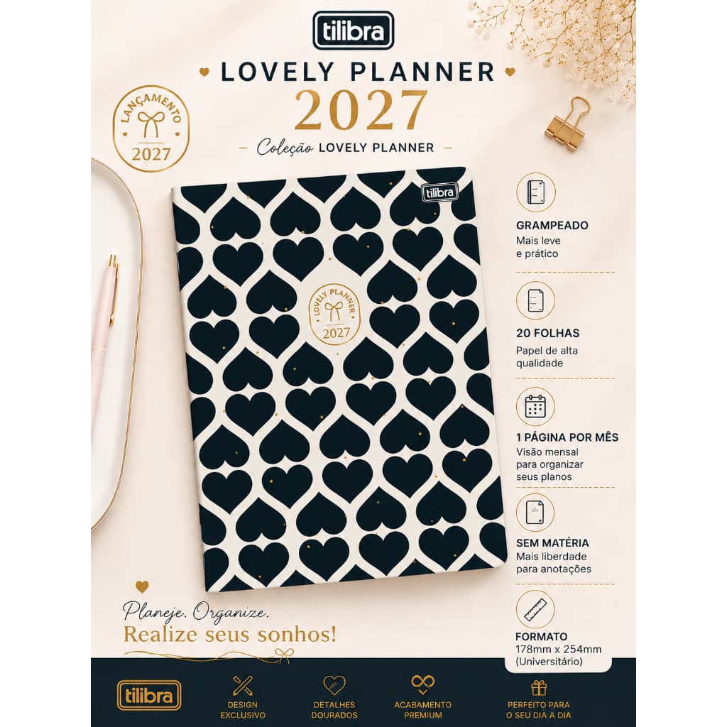 Planner 2027 Grampeado west village 178x254mm Tilibra