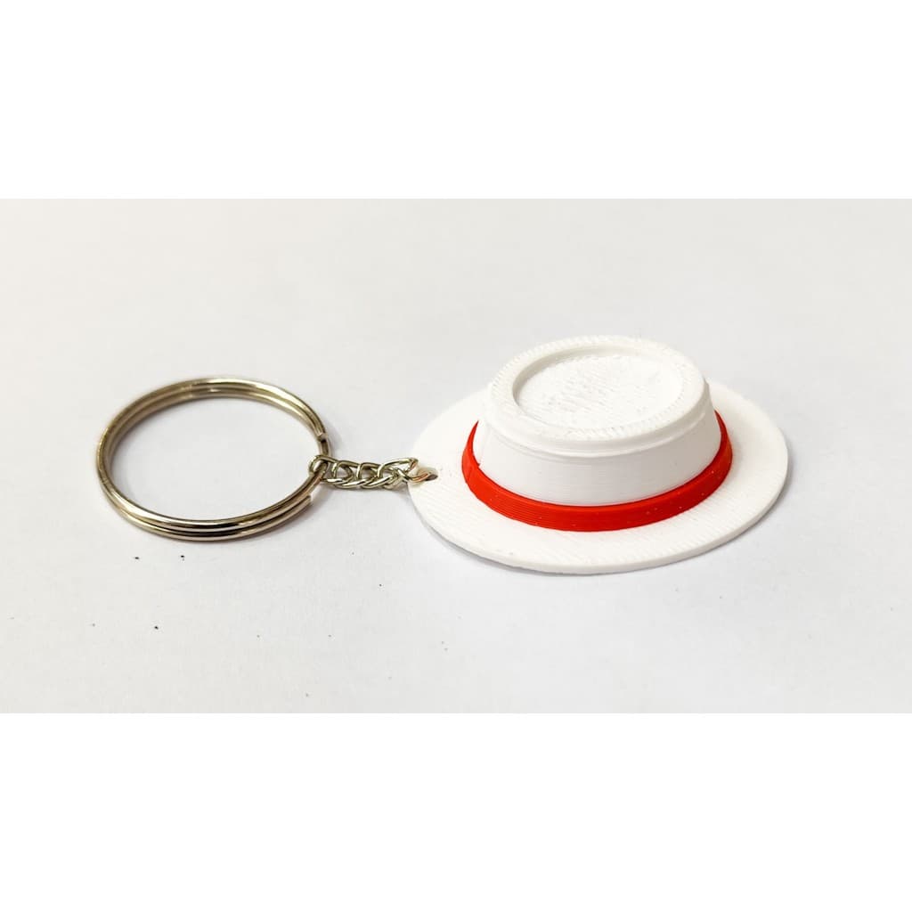 Chaveiro Chapéu Panamá Branco com Vermelho