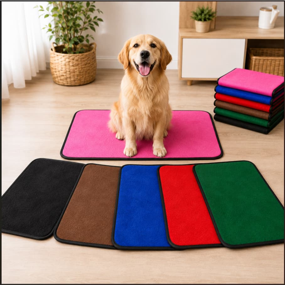 3 Tapetes Higiênicos 70x50 Preto / Rosa/Azul/Branco Laváveis para cães 200 Lavagens - Alta Absorção