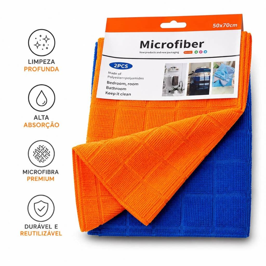 2 - 4 - 6 Super Toalhas Microfibra 50x70cm Toalha Limpeza Geral Pano Limpeza