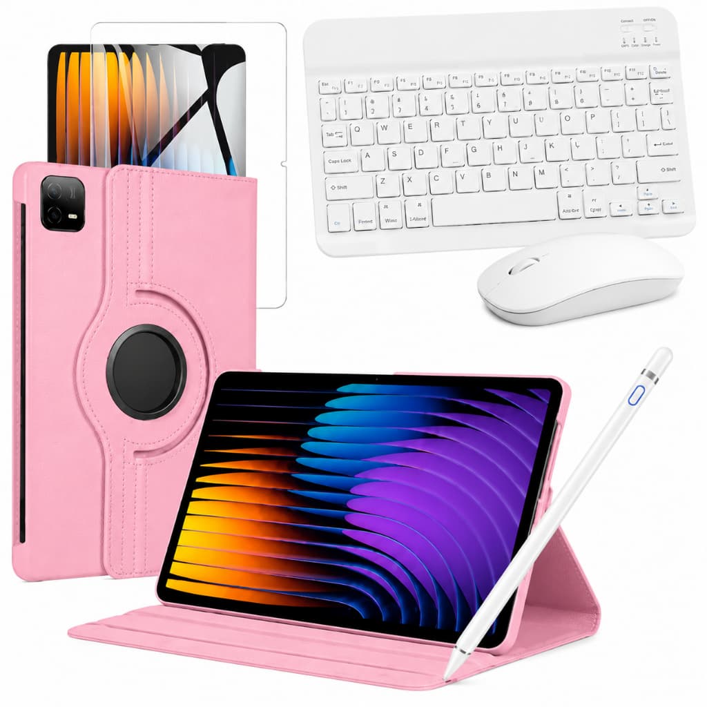 Kit Completo P/ Redmi Pad 7/7 Pro Capa + Teclado + Mouse + Caneta Stylus