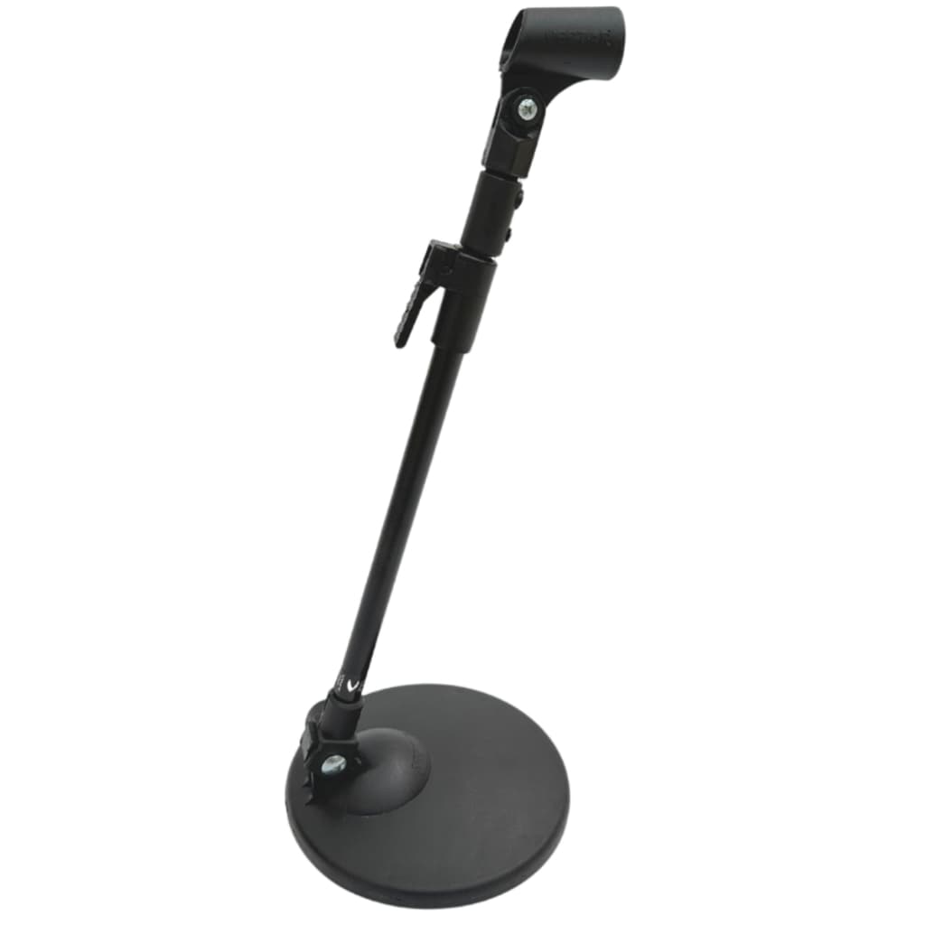 Pedestal De Mesa Reto Para Microfone Com Regulagem E Base Redonda SM-15-P