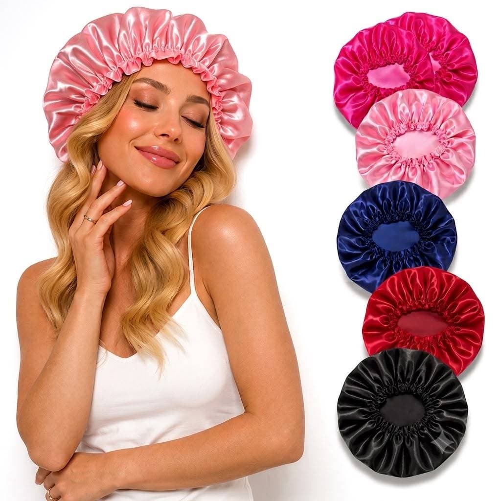 Touca De Cetim Anti Frizz Premium Para Dormir Cabelo Cacheados E Lisos Toucas De Cetim Ajustave automático