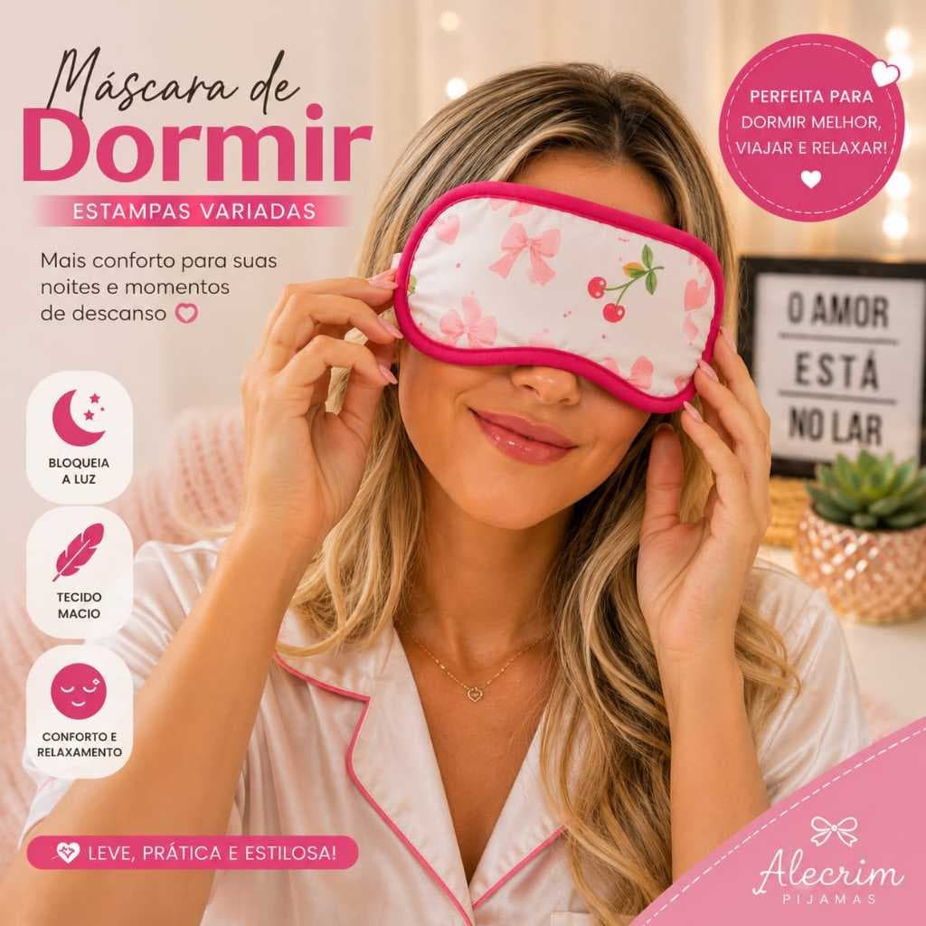 Máscara de Dormir Cereja Laços