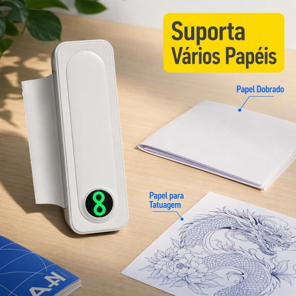 Impressora Térmica X9 Portátil A4 Sem Tinta Papel Térmico para Casa Escola Escritório