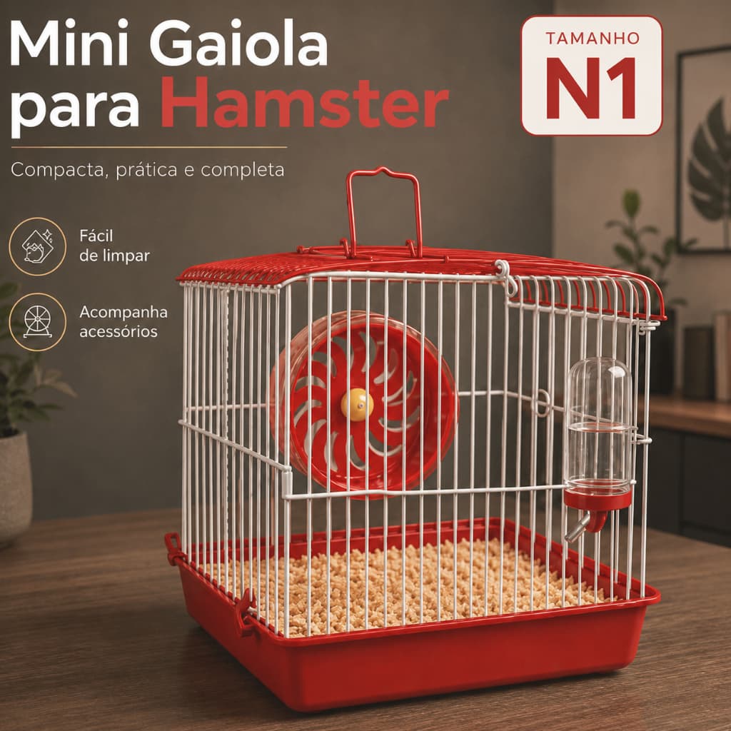 Gaiola N1  Para Hamster e Pequenos Roedores Acessórios
