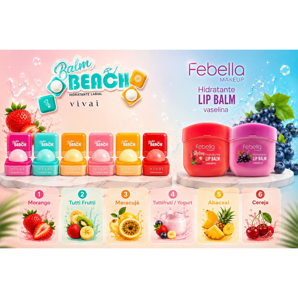 Lip Balm Vaseline de Frutas Febella | Lip balm Beach Vivai Frutas