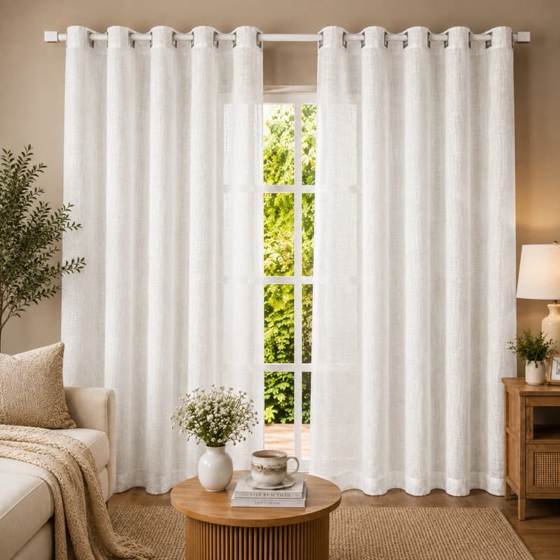 Cortina Voil Linho Flame 2,80x2,30 Sala E Quarto