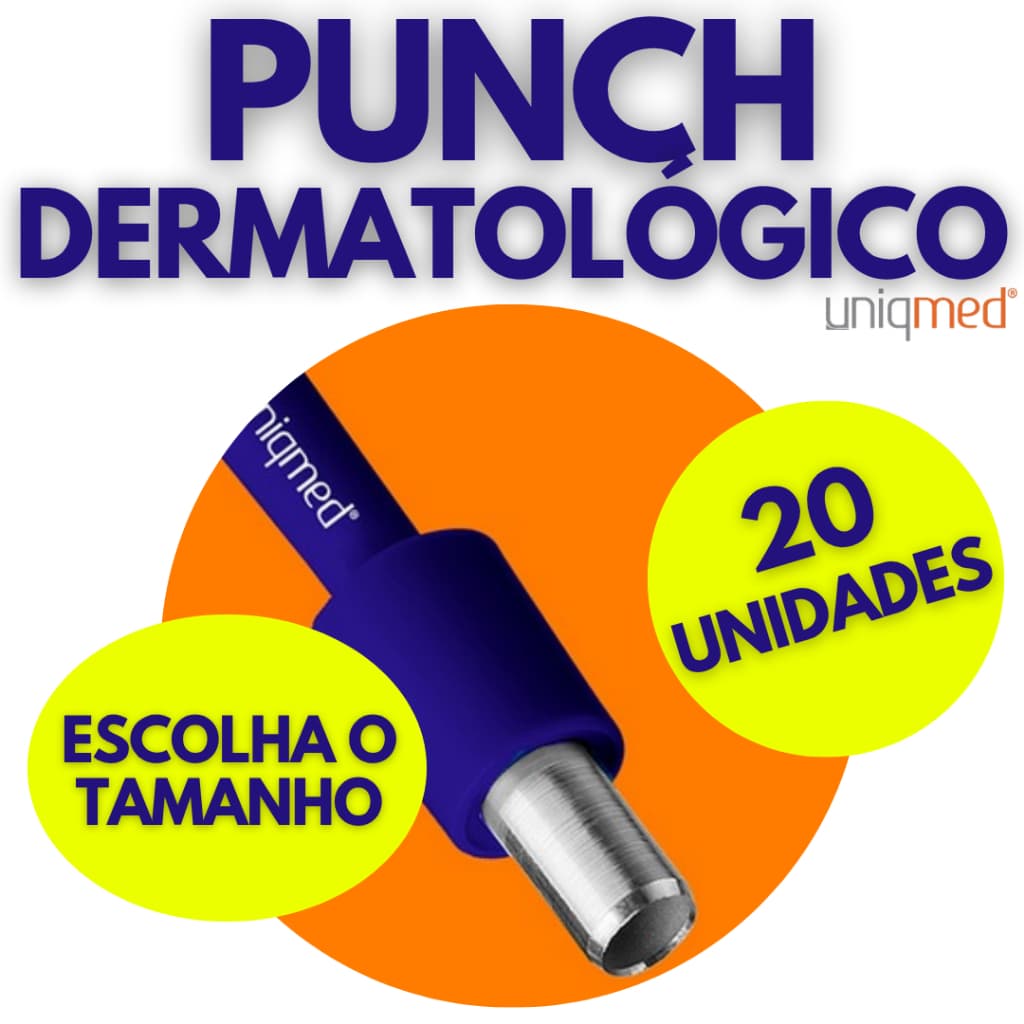 20 un. Punch p/ biopsia E Microdermal - Descartável - Uniqmed