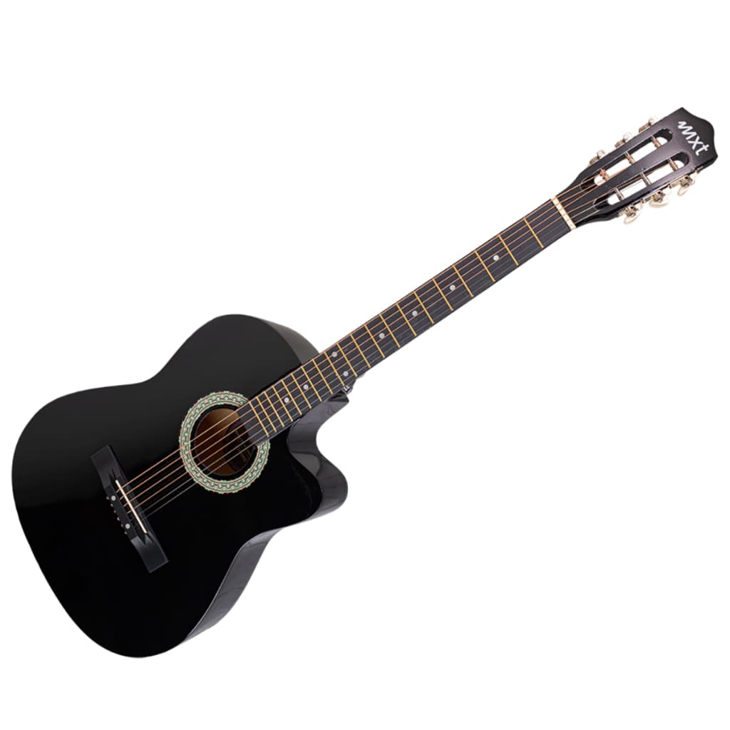 Violão Acústico Cutaway MXT 39A-BKC 39 Preto Cordas de Aço Corpo Tília Tensor Ajustável 20 Trastes