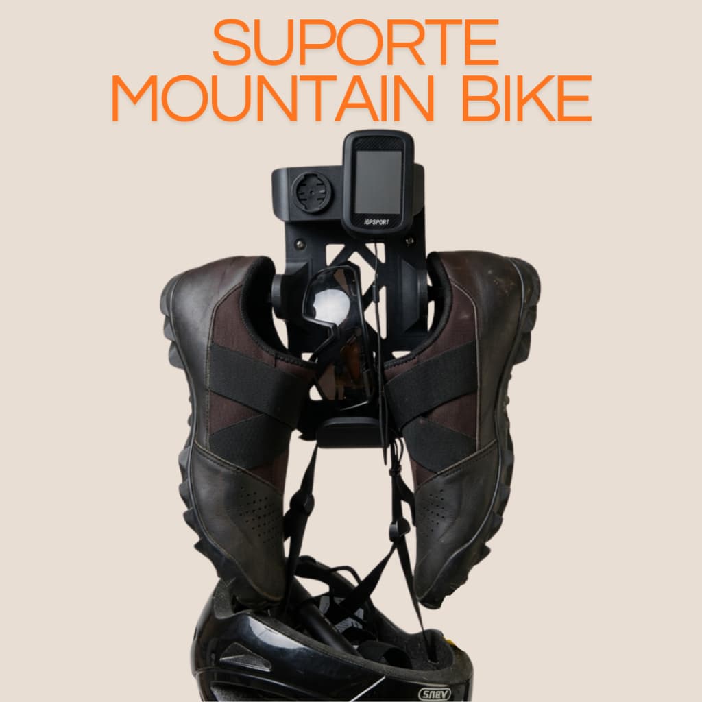 Suporte Para Mountain Bike Em PLA Organizador Para Luvas Capacete Óculos E GPS Preto Impressão 3D