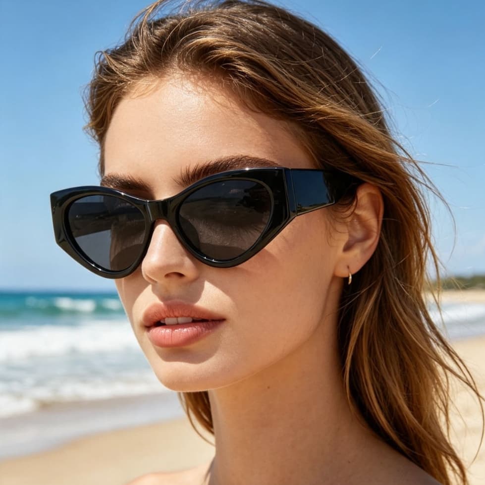 Óculos de Sol Premium Estilo Gatinho – Retrô, Efeito Afinador de Rosto e Proteção UV (Feminino)