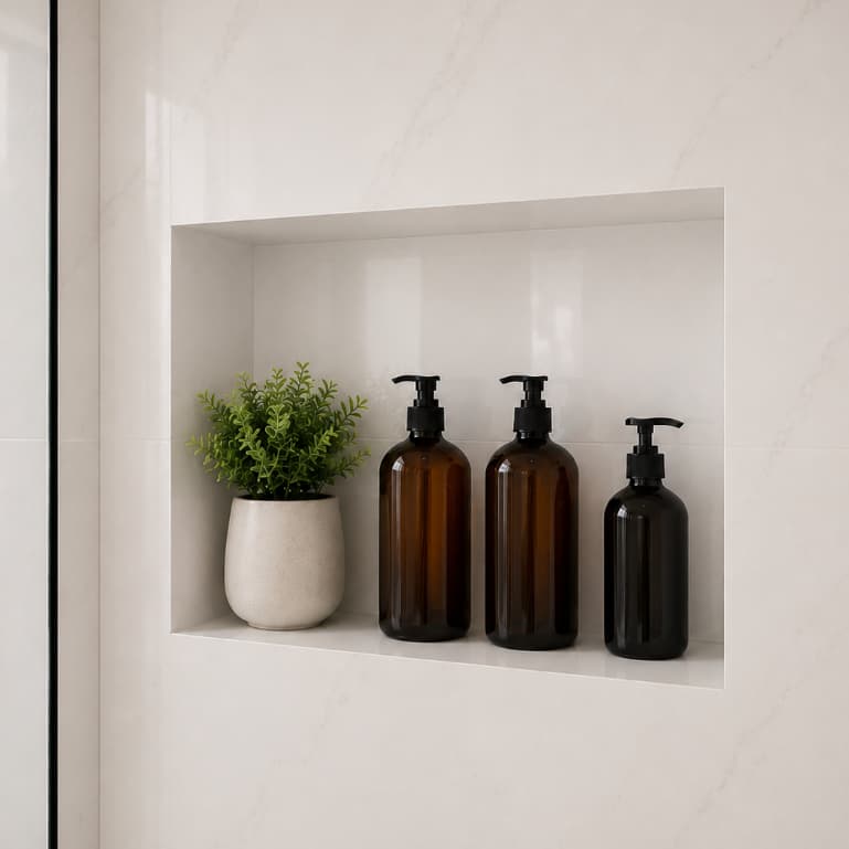 Nicho De Porcelanato Branco 40x30 De Embutir Na Parede Borda Invisível Banheiro Compacto