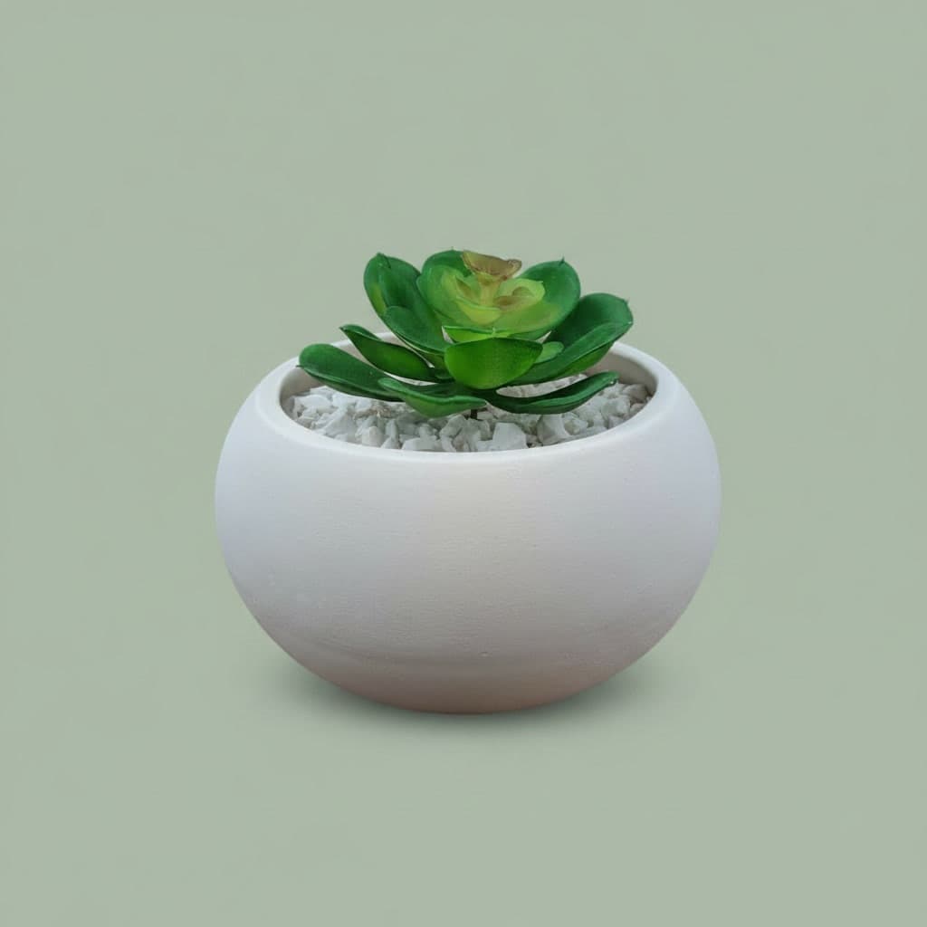 Vaso Cachepot Redondo B. para Suculenta Cerâmica Branco Fosco Para Pintar