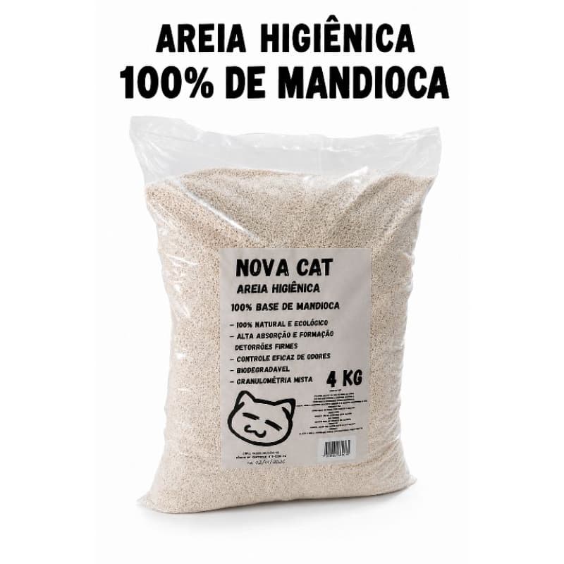 Kit 2 Pacotes De Areia Higiênica 100% biodegradável para gatos nova cat