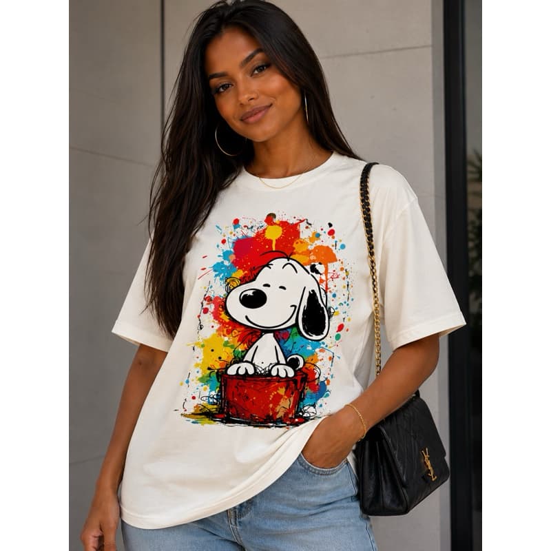 Camiseta Feminina Snoop Desenho Ultra Hd Cores Vivas T-shirt Blogueira Famosa Envio Rápido!