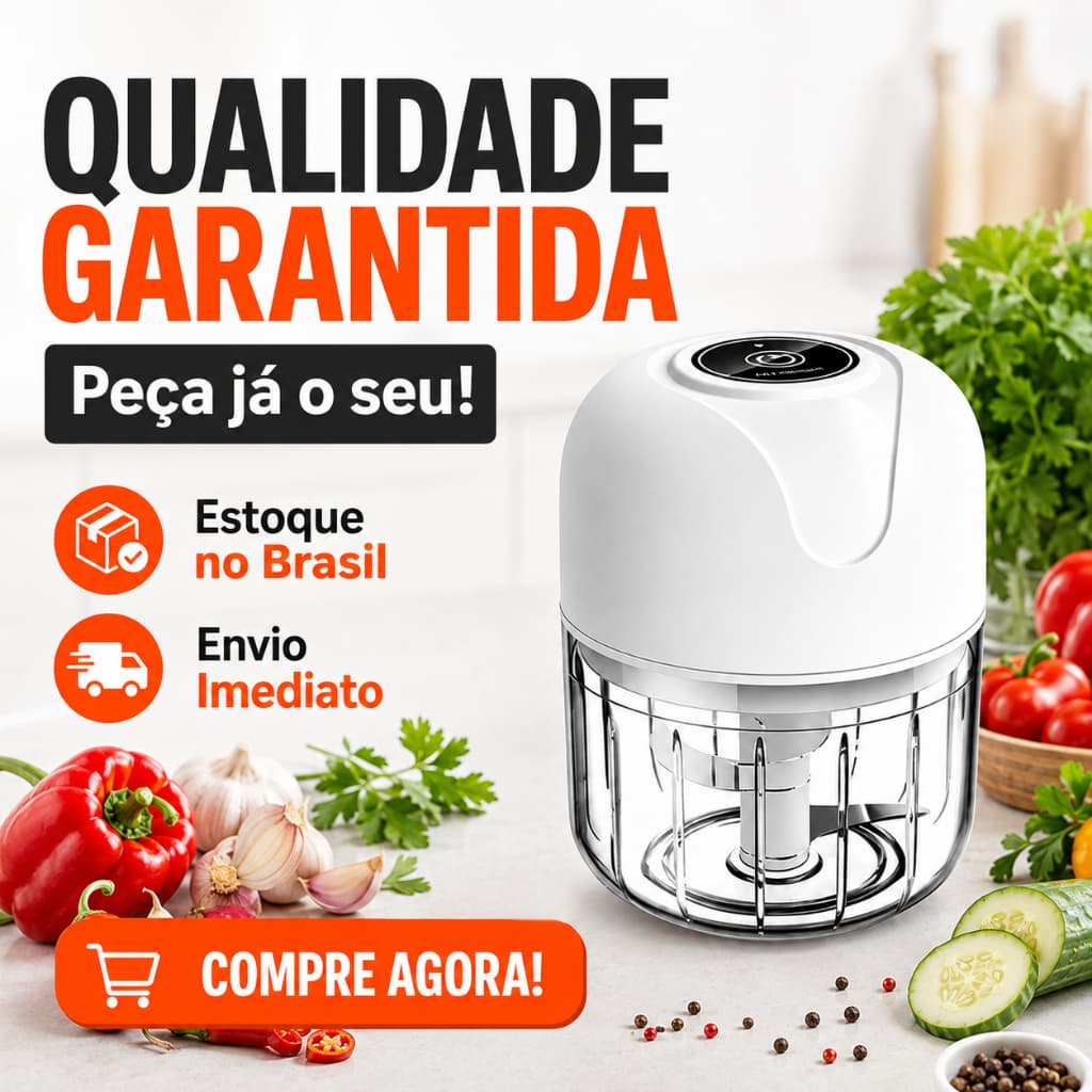 Mini Processador De Alimentos Elétrico USB Triturador De Alho Legumes Portátil Recarregável Bivolt