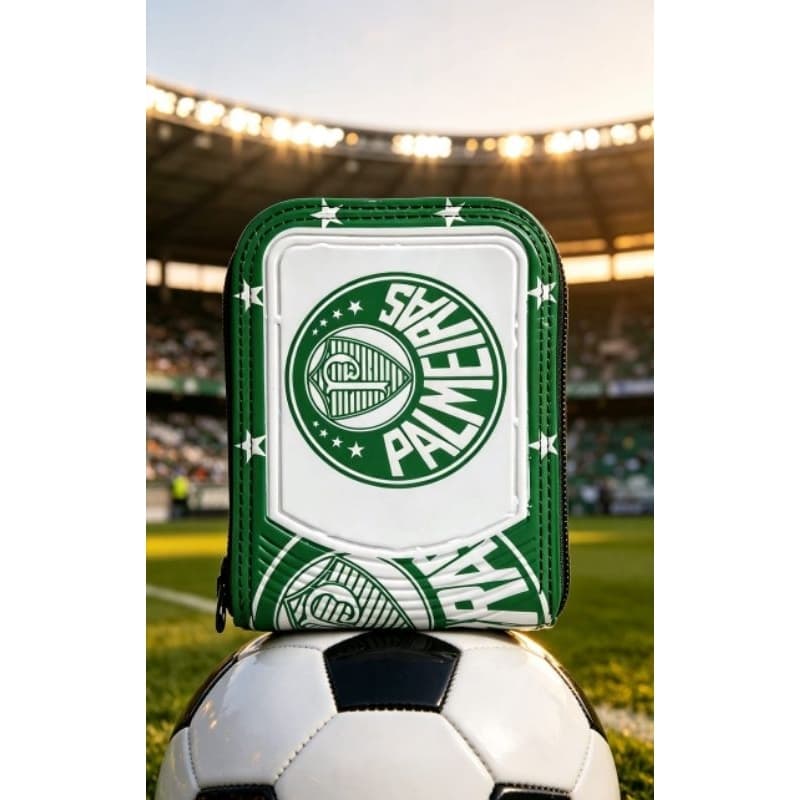 Carteira Verde Palmeiras - Couro Sintético, Acabamento Emborrachado, Compacta e Estilosa