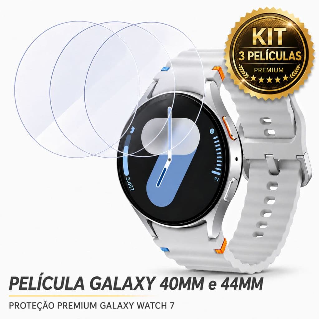 Película Galaxy Watch 7 Smartwatch Case de Proteção | Relógio 40mm e 44mm - KIT 3