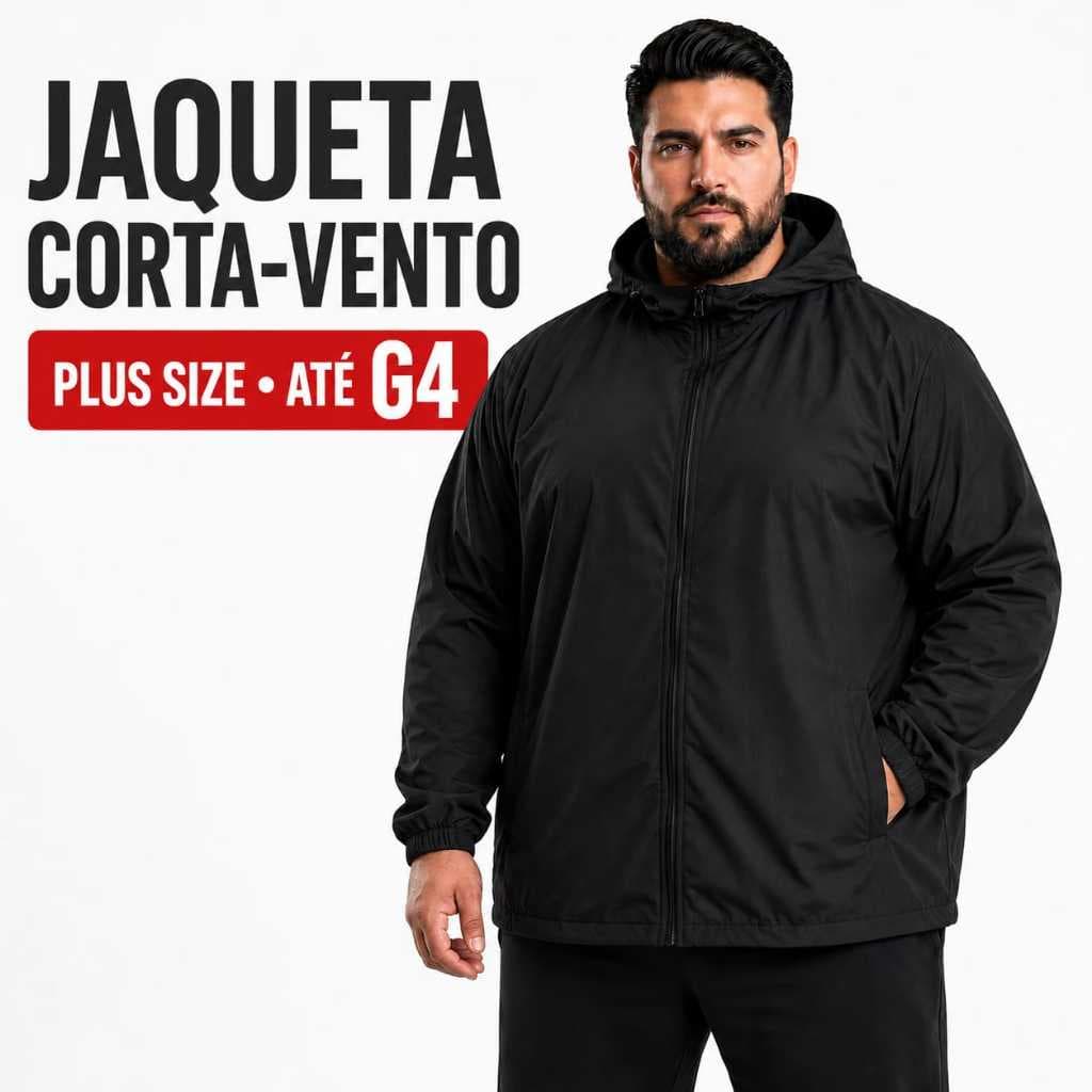 Jaqueta Corta Vento Plus Size Chief Masculina Capuz Forrado Repelente a Água P ao G4