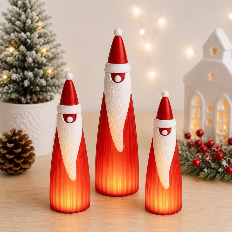 Papai Noel iluminado  decorativo natal 18 cm / enfeite / festas / mesa/ sala/ casa/ambie /não acompanha  vela led