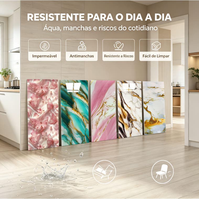 KIT 20/10 Placa Adesiva 3d Mármore De ParedeRelevo Lavável 30cm x 60cm-Entregarápida e