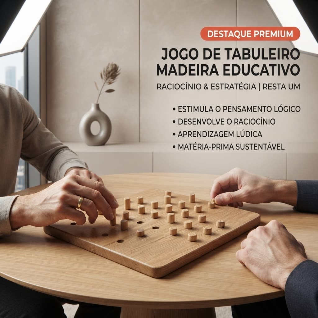 Jogo Tabuleiro Madeira Educativo Raciocinio Resta 1