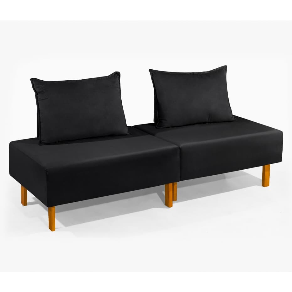 Sofá Cama Dobrável Para Camping Com Encosto P/ Acomodar Visitas Portátil Preto - Produto Em Estoque