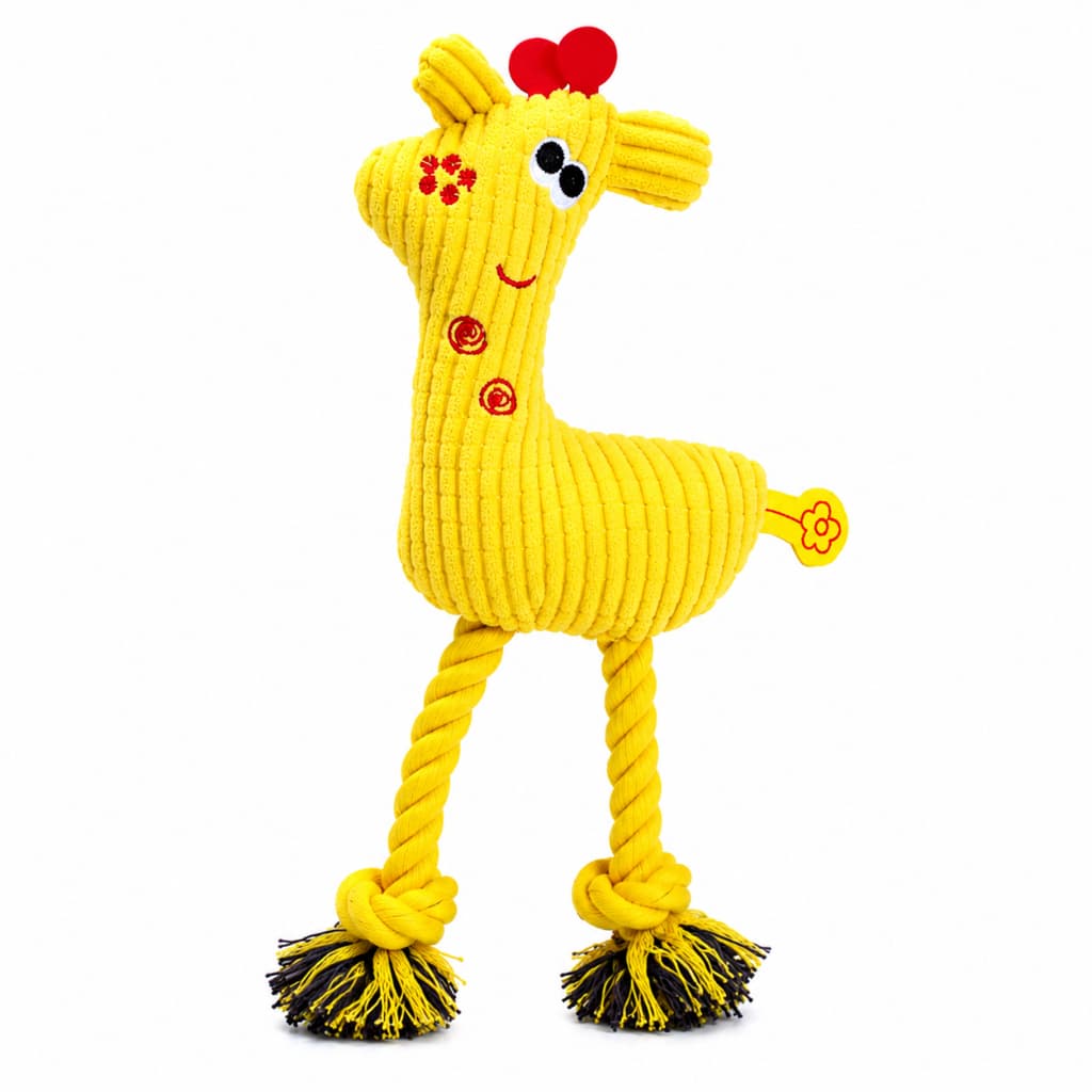 Girafinha Pet com Corda Brinquedo Mordedor para Cachorro Interativo Resistente