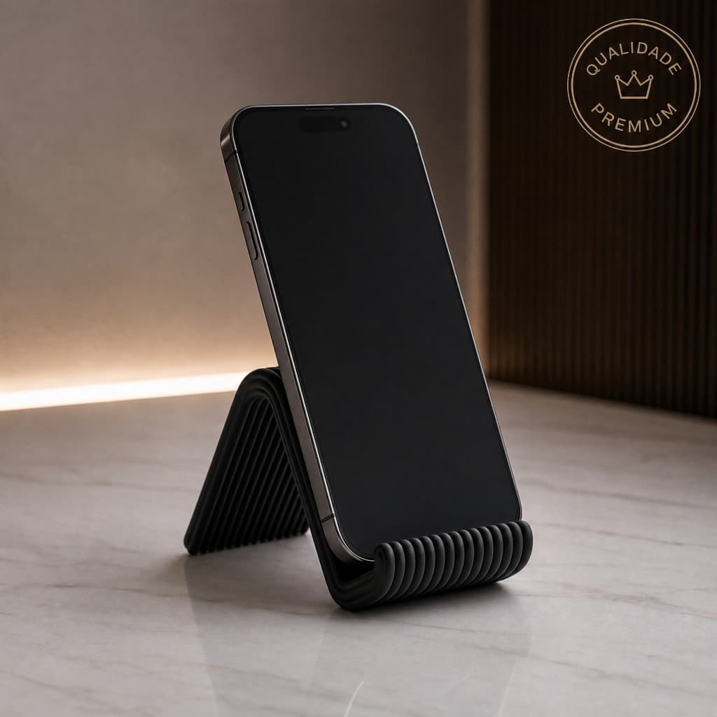 Suporte para Celular de Mesa - Base Organizadora para Mesa Escritório e Cozinha - Porta Celular Decorativo Minimalista