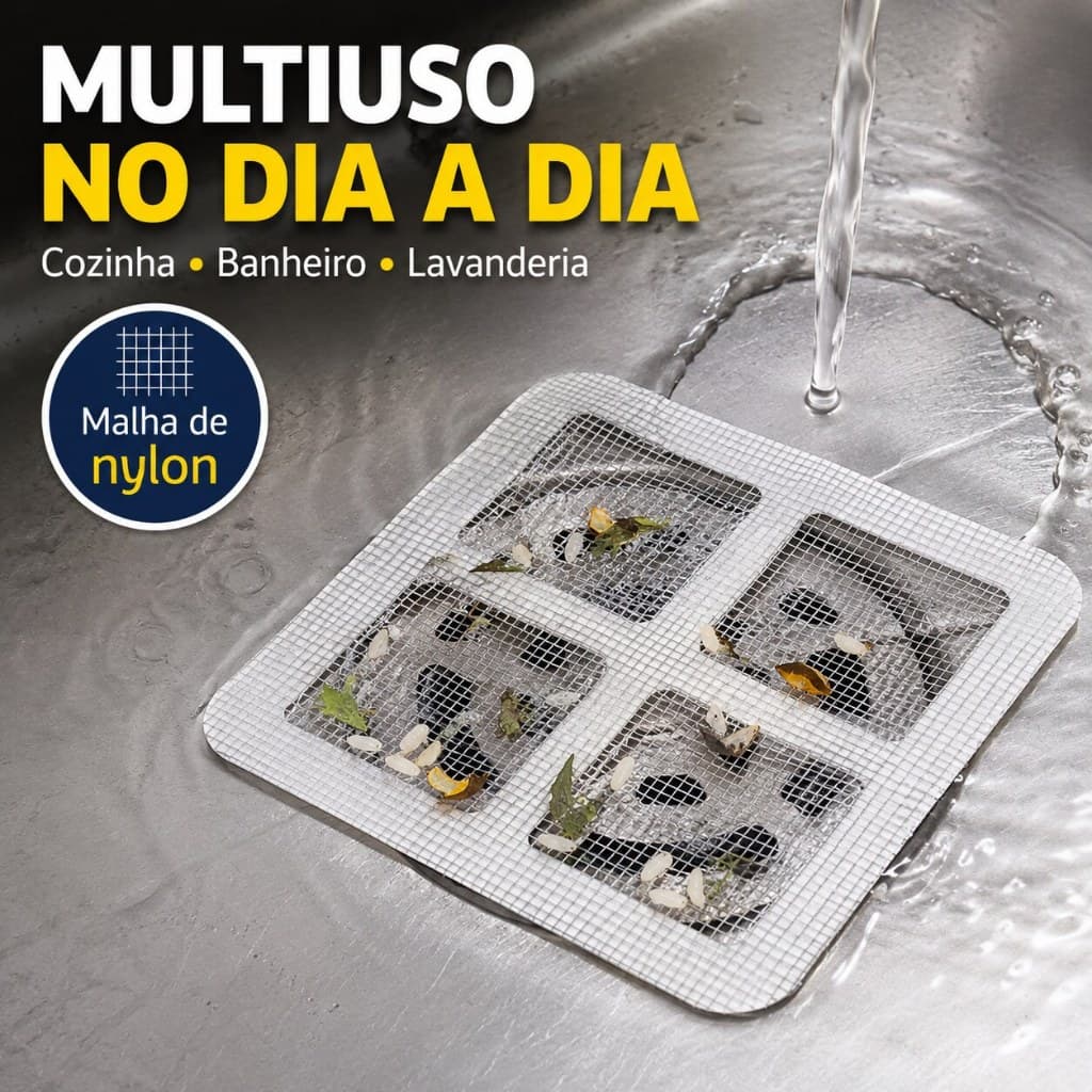 Tela Para Ralo De Banheiro Adesivo Protetor De Ralos Cabelo Rede Protetora Contra insetos Cozinha Casa