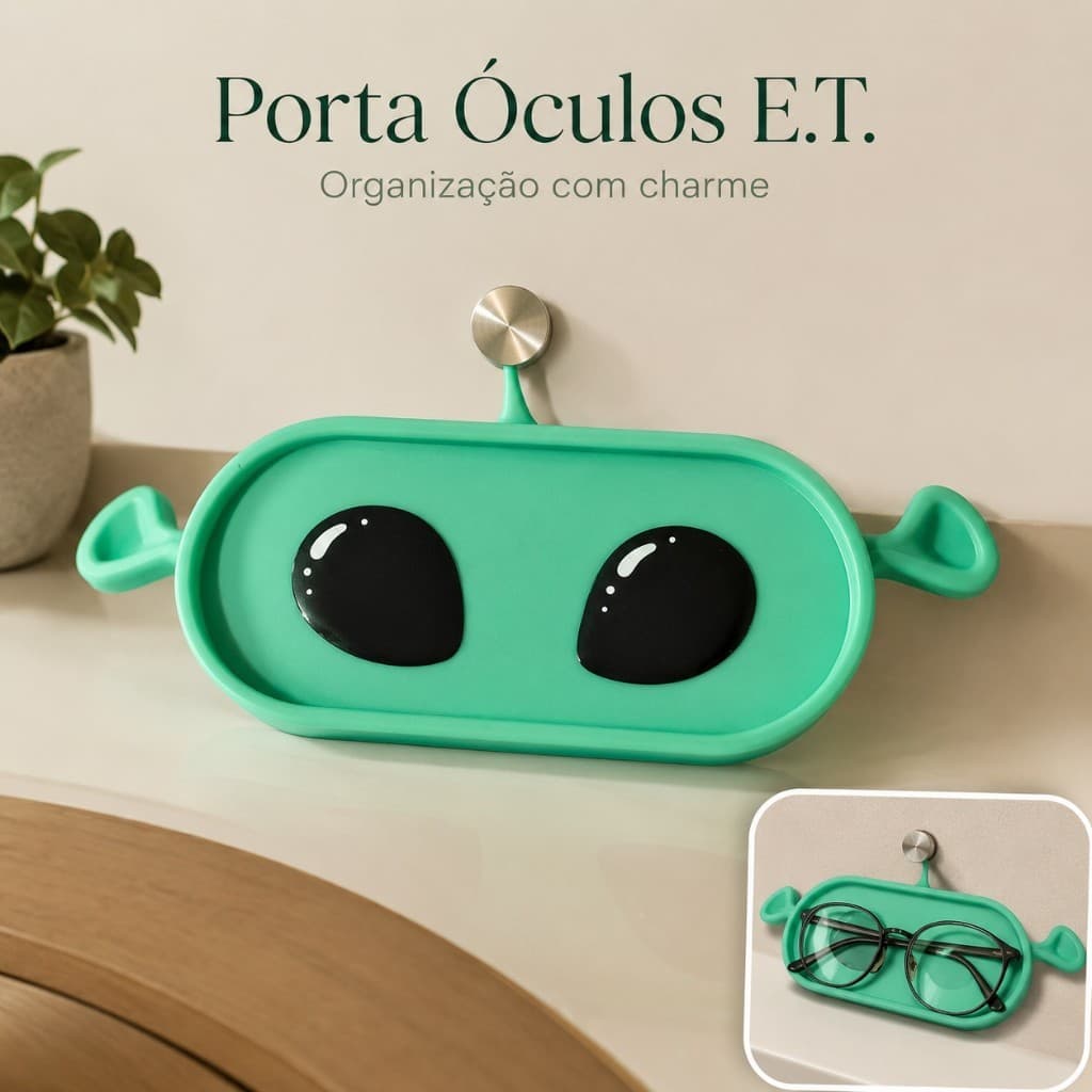 Suporte para Óculos Criativo - Porta Treco Organização ET Estilo Premium Cute Kawaii Chaves Bandeja