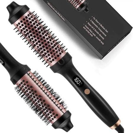 Escova Alisadora Elétrica 220V para Cabelo com Display LED – Controle de Temperatura Ajustável e Design Anti Queimadura