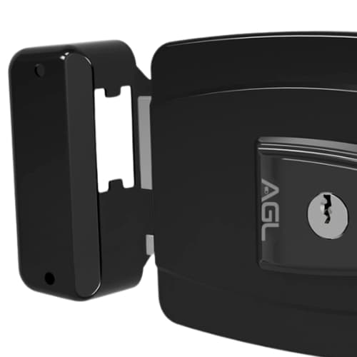 Fechadura Elétrica Aglinha abertura Interna 12v Preta Nova Envio Imediato