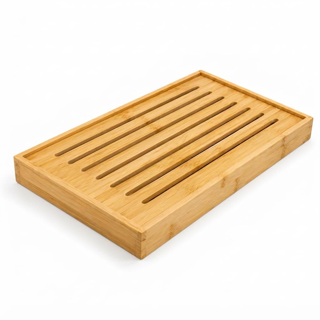Tábua Para Pão Bambu Porta Migalhas Bandeja Coletora Para Fatiar