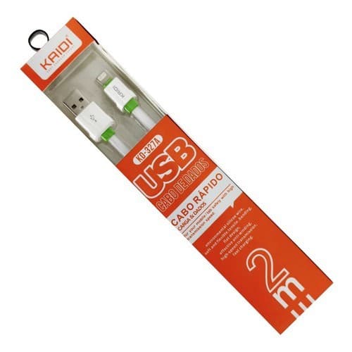 Cabo Iphone Usb Carregador 2 Metros Kaidi Para iPhone