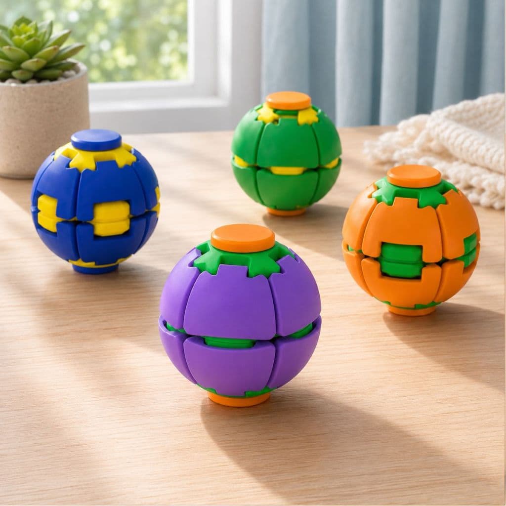 Bolinha Giratória Spinner Transformador Brinquedo Mágico Anti Estresse Satisfatório Pião Criança HelixCore Press to Spin