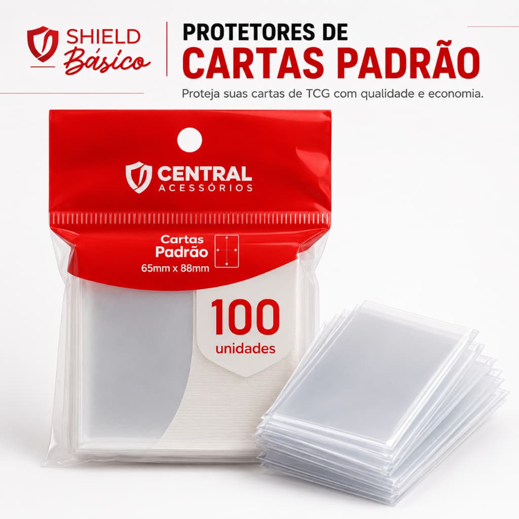 Central Shields Básico 100 Sleeves  Sem PVC Cada Pacote Tamanho Padrão Pokemon Magic / 63mm x 88mm /