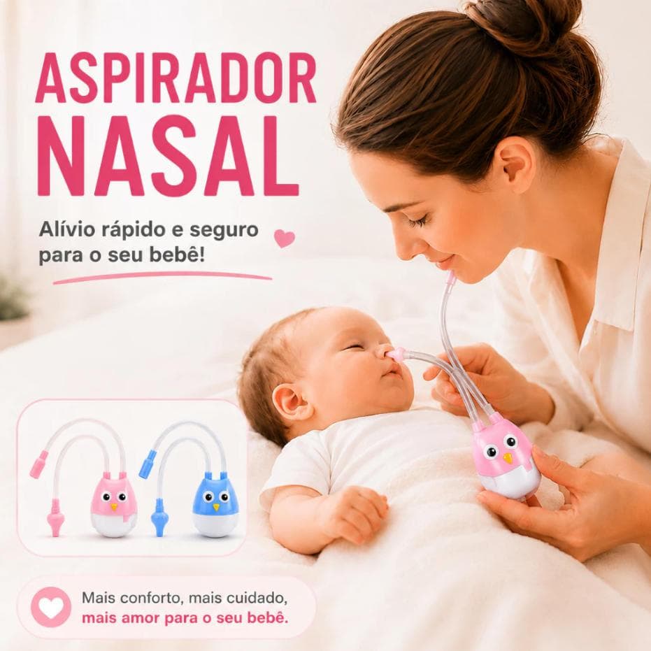 Aspirador Nasal Bebê Suga Catarro Meleca Higiene Nasal Infantil