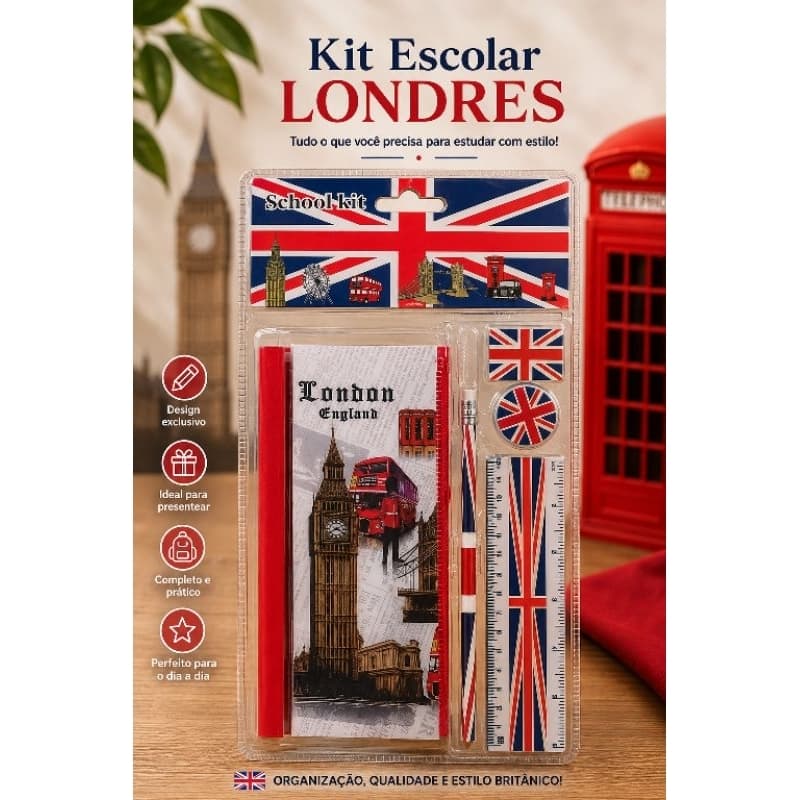 Kit Escolar Londres com Estilo Britânico