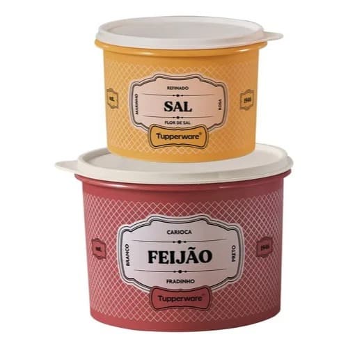 Tupperware Kit Tupper Caixa Feijão 2kg + Sal 1,3kg Essences