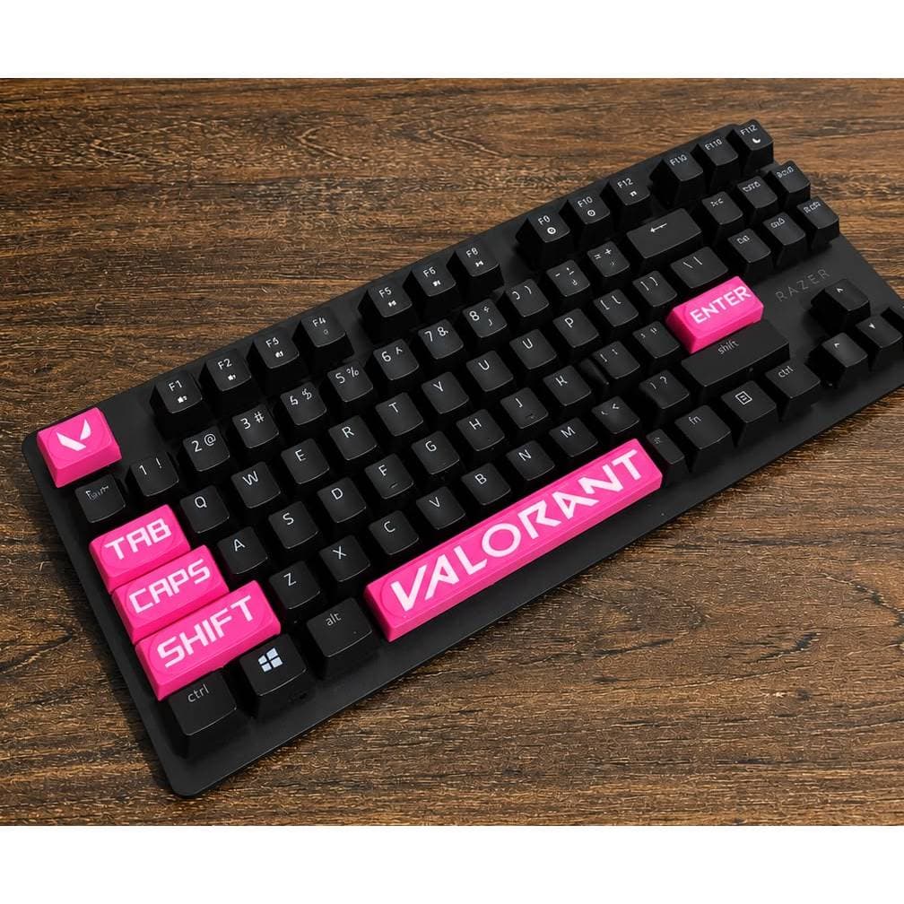 Keycap Valorant Kit com 6 p/ Teclado Mecânico Gamer Diversas Cores | Espaco, Shift, Caps, Tab, Esc, Enter