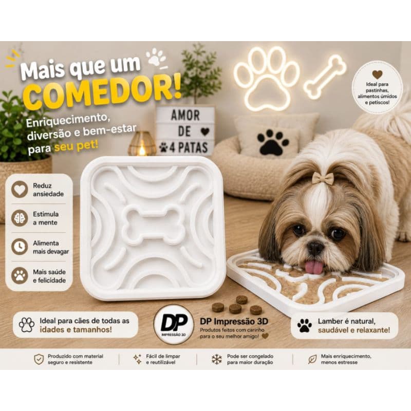 Comedouro Lento Interativo para Cachorro Pet – Alimentação Lenta e Enriquecimento Ambiental