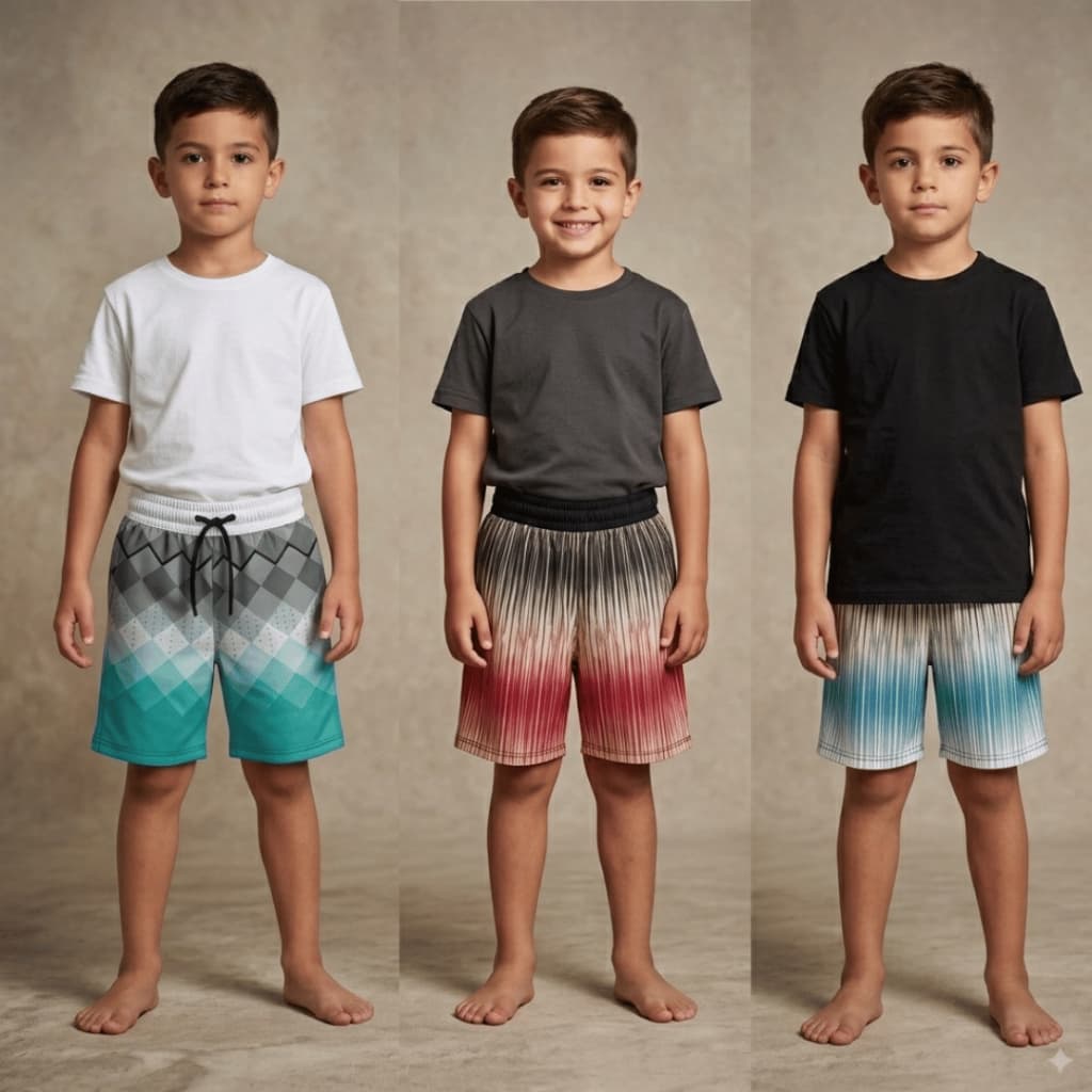 Short Bermudinha Infantil Menino Tactel Premium Praia Piscina Passeio Secagem Rápida