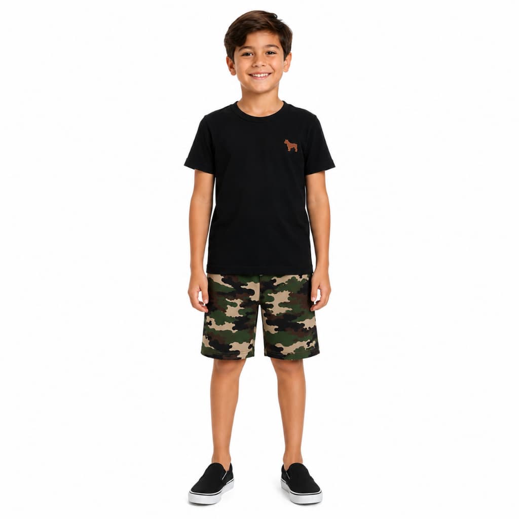 Conjunto masculino infantil menino roupa verão camisa e bermuda tamanho 1 2 3 4 6 8