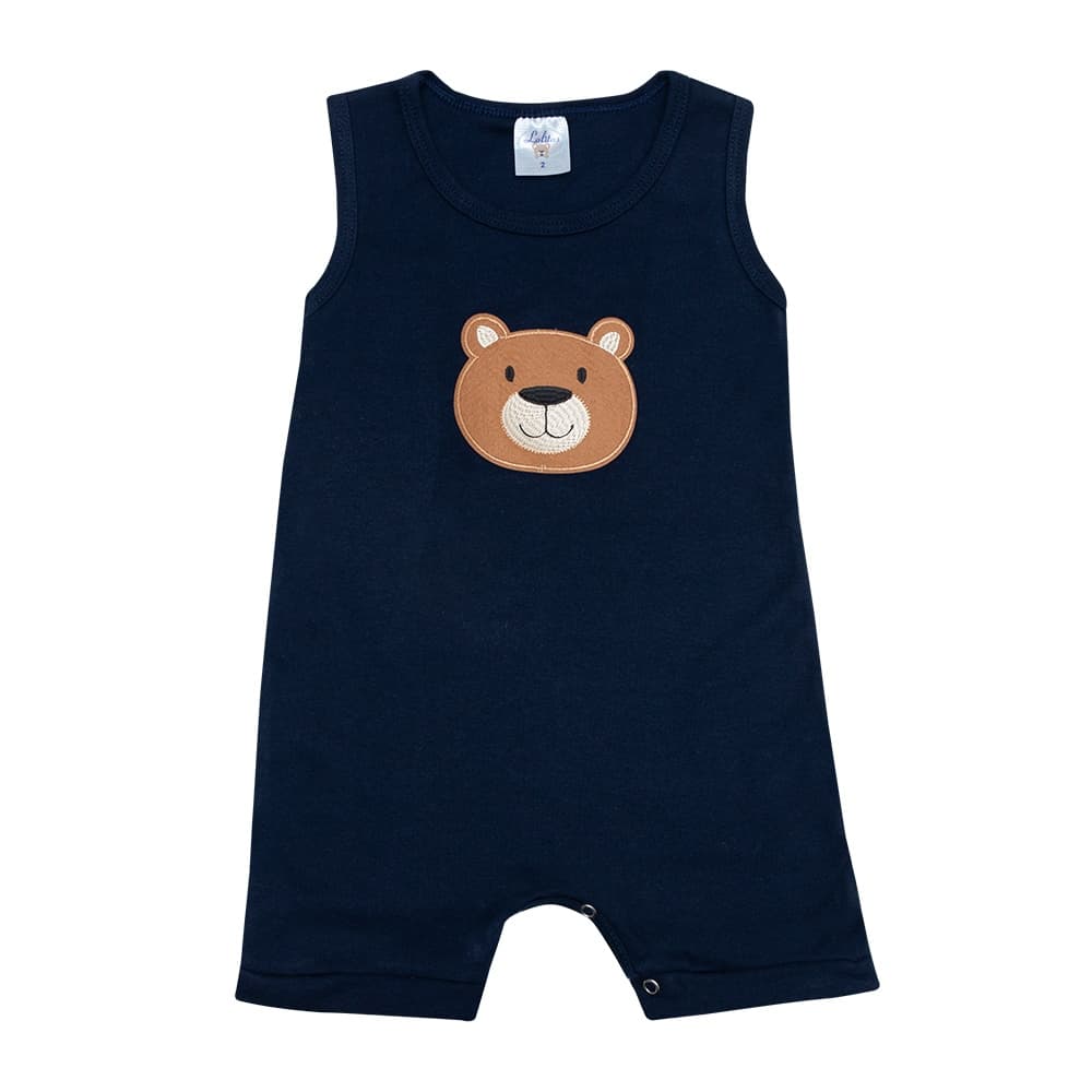 Macacão  Romper Banho de Sol Regata Algodão Masculino Roupa de Verão