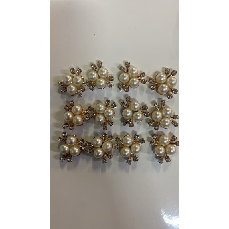 Aplique para Laços  com Strass e Pérola c/12 Unidades