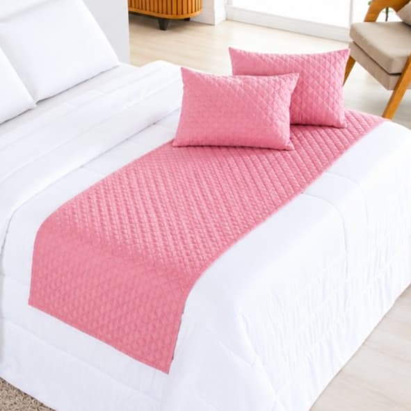 Kit Peseira de Cama 3 Pçs Solteiro 5 pçs Acompanha Almofadas Cheias Matelado Ultrassônico